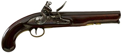 Lot 825 - A .750 CALIBRE FLINTLOCK HEAVY DRAGOONS PISTOL