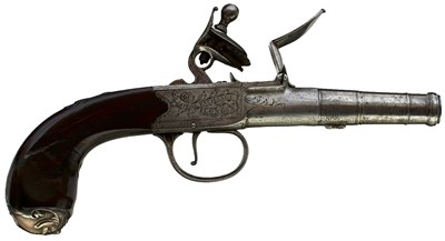 Lot 699 - A 54-BORE FLINTLOCK BOXLOCK POCKET PISTOL BY NORTH