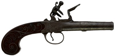 Lot 700 - A 56-BORE FLINTLOCK QUEEN ANNE PISTOL BY GREW & SHERRIFF