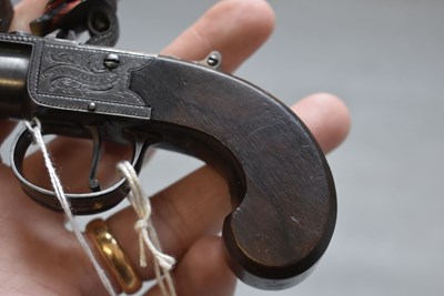 Lot 713 - A CRISP 40-BORE FLINTLOCK BOXLOCK RIFLED POCKET PISTOL