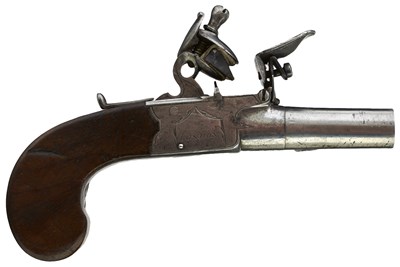 Lot 716 - A 56-BORE FLINTLOCK BOXLOCK POCKET PISTOL