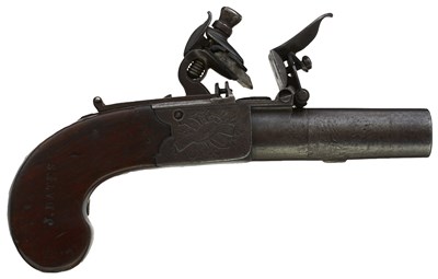 Lot 719 - A 54-BORE FLINTLOCK BOXLOCK POCKET PISTOL