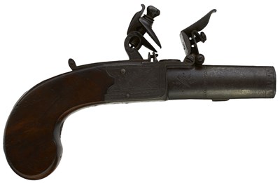 Lot 720 - A CRISP 48-BORE FLINTLOCK BOXLOCK POCKET PISTOL