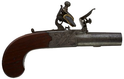 Lot 723 - A 42-BORE FLINTLOCK BOXLOCK POCKET PISTOL