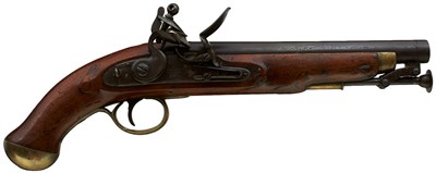 Lot 851 - A .650 CALIBRE WILLIAM IV NEW LAND PATTERN FLINTLOCK SERVICE PISTOL TO THE 4TH LIGHT DRAGOONS