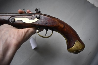 Lot 837 - A .650 CALIBRE EAST INDIA COMPANY FLINTLOCK LIGHT DRAGOON OR SHORT CAVALRY SERVICE PISTOL BY HENSHAW