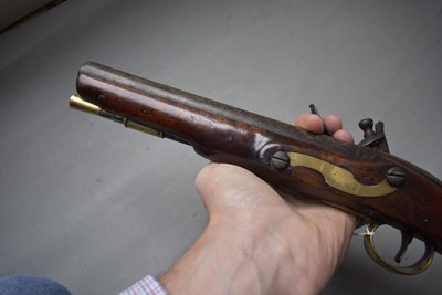 Lot 837 - A .650 CALIBRE EAST INDIA COMPANY FLINTLOCK LIGHT DRAGOON OR SHORT CAVALRY SERVICE PISTOL BY HENSHAW