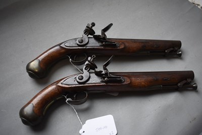 Lot 846 - A BRACE OF .650 CALIBRE FLINTLOCK NEW LAND PATTERN SERVICE PISTOLS BY HOMER