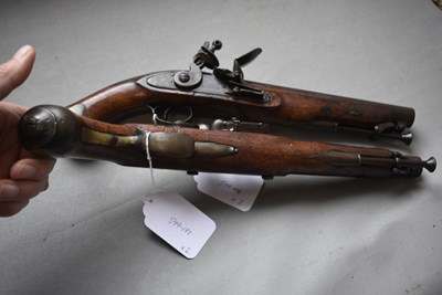 Lot 846 - A BRACE OF .650 CALIBRE FLINTLOCK NEW LAND PATTERN SERVICE PISTOLS BY HOMER