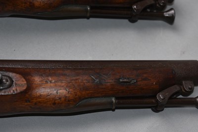 Lot 846 - A BRACE OF .650 CALIBRE FLINTLOCK NEW LAND PATTERN SERVICE PISTOLS BY HOMER