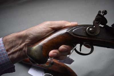 Lot 846 - A BRACE OF .650 CALIBRE FLINTLOCK NEW LAND PATTERN SERVICE PISTOLS BY HOMER