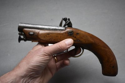 Lot 855 - A .650 CALIBRE FLINTLOCK COASTGUARD OR CUSTOMS SERVICE PISTOL