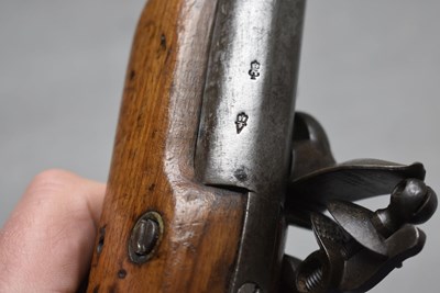 Lot 855 - A .650 CALIBRE FLINTLOCK COASTGUARD OR CUSTOMS SERVICE PISTOL
