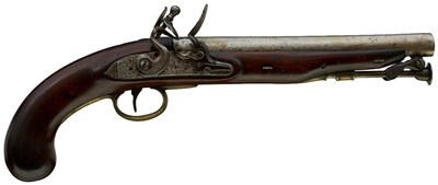 Lot 860 - A .650 CALIBRE FLINTLOCK OFFICER'S PISTOL TO THE SHERWOOD FORESTERS