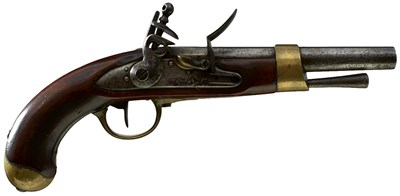 Lot 884 - A .700 CALIBRE FRENCH MODEL ANXIII FLINTLOCK SERVICE PISTOL