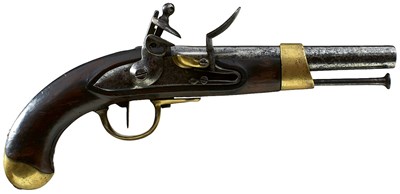 Lot 885 - A .700 CALIBRE FRENCH MODEL ANXIII FLINTLOCK SERVICE PISTOL