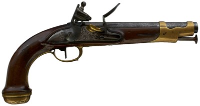 Lot 909 - A .700 CALIBRE FRENCH MODEL 1816 DRAGOON OR MAMELUKE OFFICER'S FLINTLOCK SERVICE PISTOL