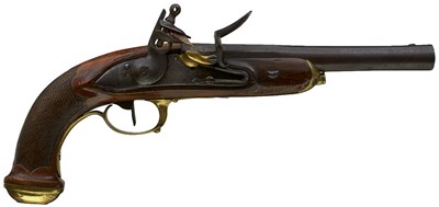 Lot 905 - A .700 CALIBRE FRENCH FLINTLOCK DRAGOON OR MAMELUKE OFFICER'S SERVICE PISTOL