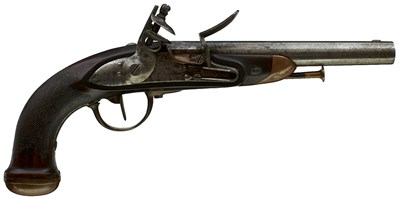 Lot 888 - A .675 CALIBRE FRENCH FLINTLOCK DRAGOON OR MAMELUKE OFFICER'S SERVICE PISTOL