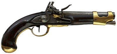 Lot 889 - A .675 CALIBRE FRENCH AN II FLINTLOCK SERVICE PISTOL