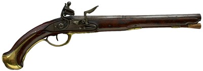 Lot 903 - A 32-BORE 18TH CENTURY CONTINENTAL FLINTLOCK HOLSTER PISTOL