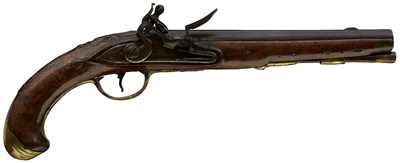 Lot 906 - A 32-BORE FLINTLOCK RUSSIAN HOLSTER PISTOL