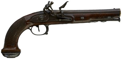 Lot 907 - A 15-BORE FRENCH 1ST EMPIRE FLINTLOCK RIFLED OFFICER'S PISTOL