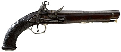 Lot 920 - A .700 CALIBRE SPANISH OFFICER'S MIQUELET LOCK PISTOL