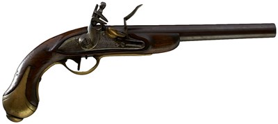 Lot 936 - A .650 CALIBRE BELGIAN FLINTLOCK OFFICER'S PISTOL