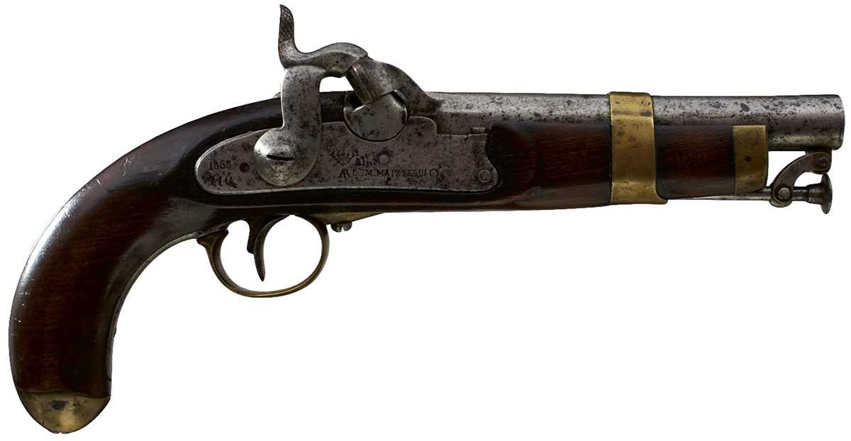 Lot 853 - A .700 CALIBRE PERCUSSION SPANISH MODEL 1852 CAVALRY PISTOL