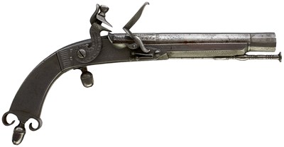 Lot 750 - A 40-BORE FLINTLOCK ALL STEEL SCOTTISH BELT PISTOL