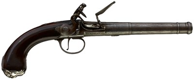 Lot 747 - A 22-BORE QUEEN ANNE FLINTLOCK HOLSTER PISTOL BY BARBAR