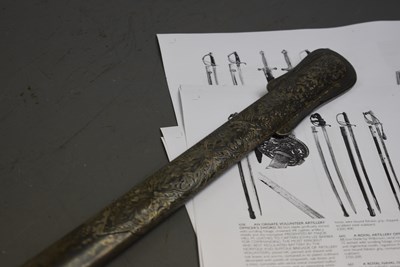 Lot 658 - AN ORNATE VOLUNTEER ARTILLERY OFFICER'S SWORD