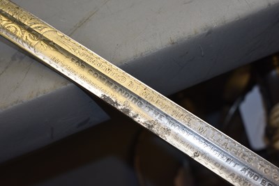Lot 658 - AN ORNATE VOLUNTEER ARTILLERY OFFICER'S SWORD