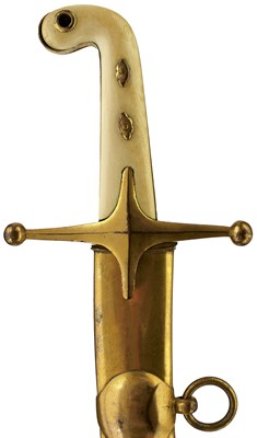 Lot 194 - A GEORGIAN OFFICER'S MAMELUKE HILTED SABRE