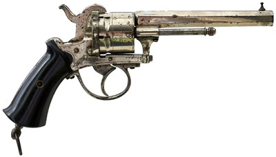 Lot 522 - A 9MM SIX-SHOT GUARDIAN AMERICA PINFIRE REVOLVER BY CLEMENTS OF LIEGE