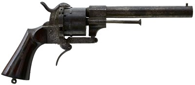 Lot 675 - A 12MM SIX-SHOT PINFIRE REVOLVER BY ORTIZ D'ZARATE OF SPAIN