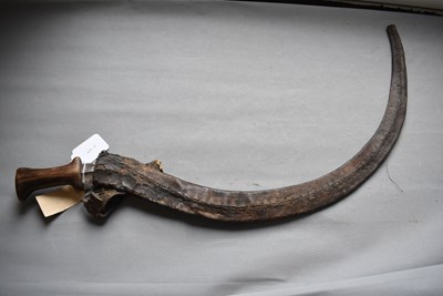 Lot 131 - A 19TH CENTURY ABYSSINIAN SHOTEL SWORD