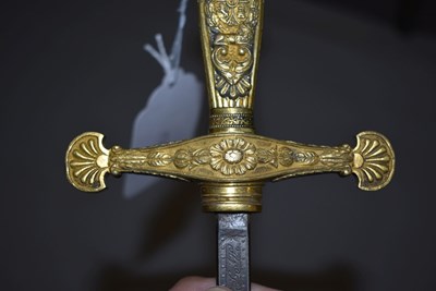 Lot 263 - A 19TH CENTURY SPANISH SWORD OF THE GENTLEMAN BODYGUARDS OF THE KING OF SPAIN