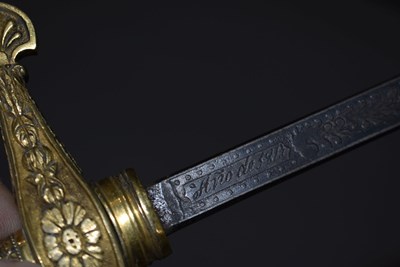 Lot 263 - A 19TH CENTURY SPANISH SWORD OF THE GENTLEMAN BODYGUARDS OF THE KING OF SPAIN