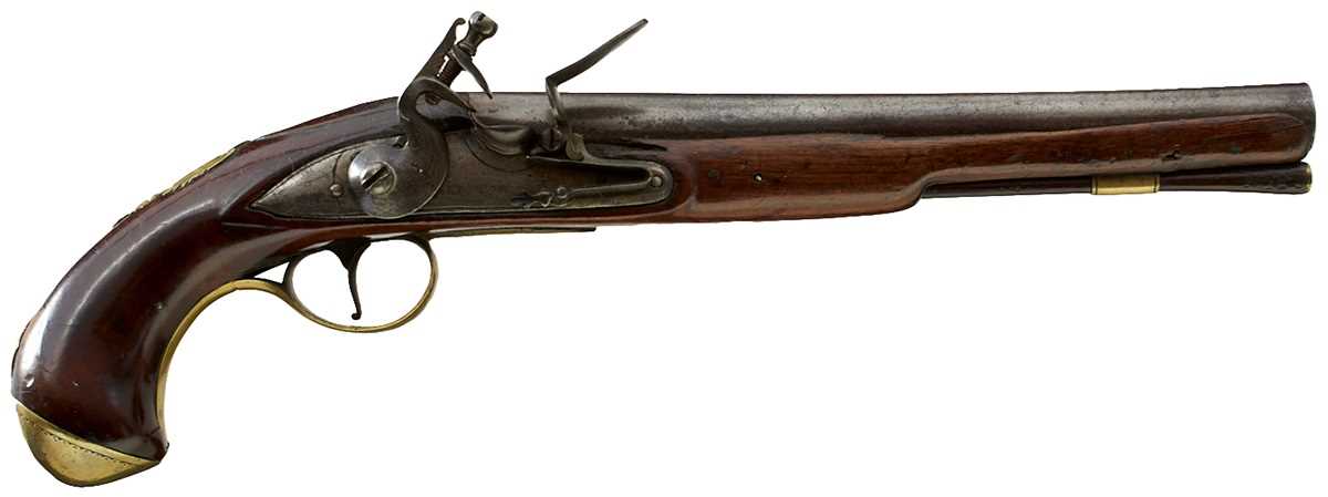 Lot 621 - AN 18TH CENTURY FLINTLOCK HOLSTER PISTOL BY ABRAHAM ELLSTON OF DONCASTER