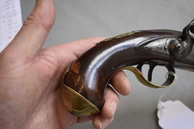 Lot 621 - AN 18TH CENTURY FLINTLOCK HOLSTER PISTOL BY ABRAHAM ELLSTON OF DONCASTER