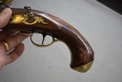 Lot 621 - AN 18TH CENTURY FLINTLOCK HOLSTER PISTOL BY ABRAHAM ELLSTON OF DONCASTER
