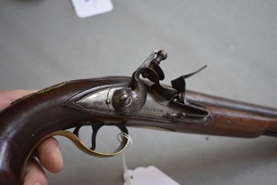 Lot 621 - AN 18TH CENTURY FLINTLOCK HOLSTER PISTOL BY ABRAHAM ELLSTON OF DONCASTER