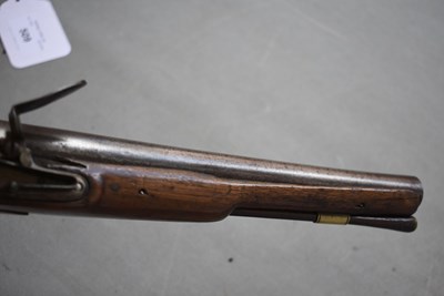 Lot 621 - AN 18TH CENTURY FLINTLOCK HOLSTER PISTOL BY ABRAHAM ELLSTON OF DONCASTER