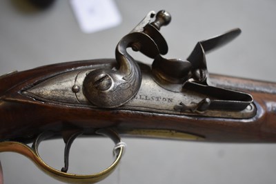 Lot 621 - AN 18TH CENTURY FLINTLOCK HOLSTER PISTOL BY ABRAHAM ELLSTON OF DONCASTER