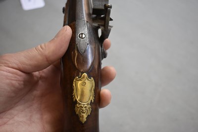 Lot 621 - AN 18TH CENTURY FLINTLOCK HOLSTER PISTOL BY ABRAHAM ELLSTON OF DONCASTER