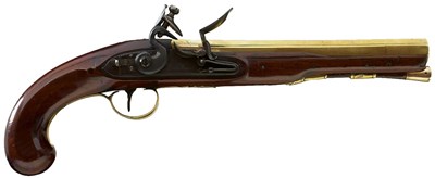 Lot 509 - A 19TH CENTURY BRITISH NAVAL OFFICER'S FLINTLOCK PISTOL