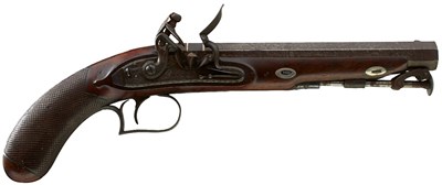 Lot 508 - A 19TH CENTURY FLINTLOCK OFFICER'S PISTOL BY STAUDENMEYER