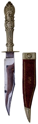 Lot 568 - A BOWIE KNIFE BY R. LINGARD, PEA CROFT, SHEFFIELD